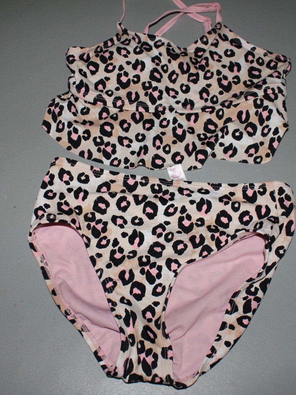 Brown 2 Pcs Justice Bikini Swimsuit Size 14